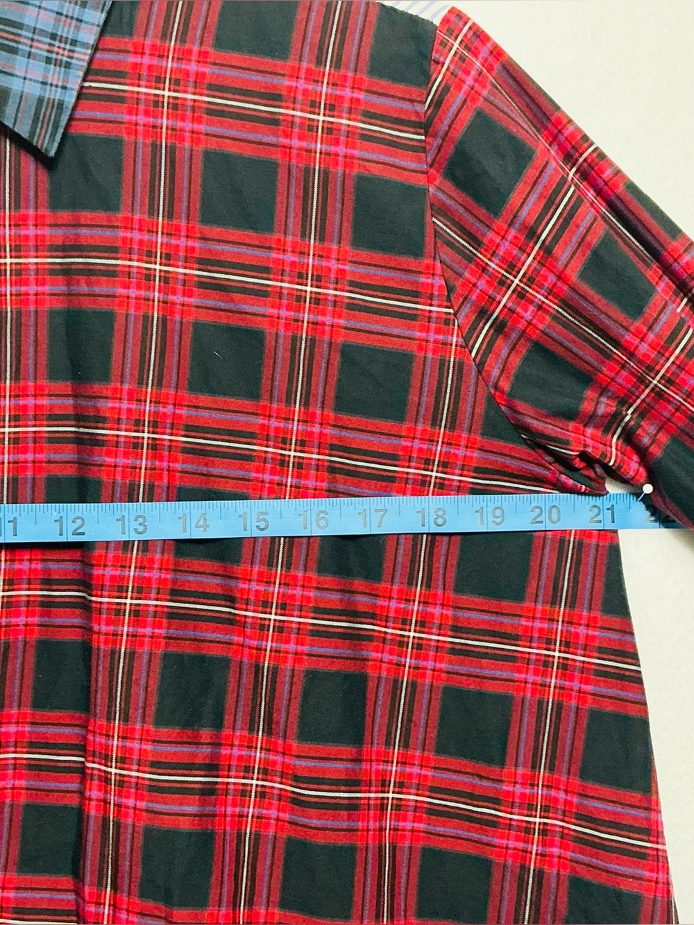 ZARA Mixed Patchwork Plaid & Striped Button Down Shirt - Size M - Picture 4 of 9